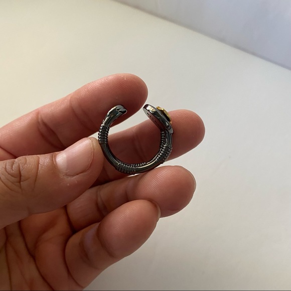 Versace Medusa Face Dark Gray Ring - Picture 4 of 10